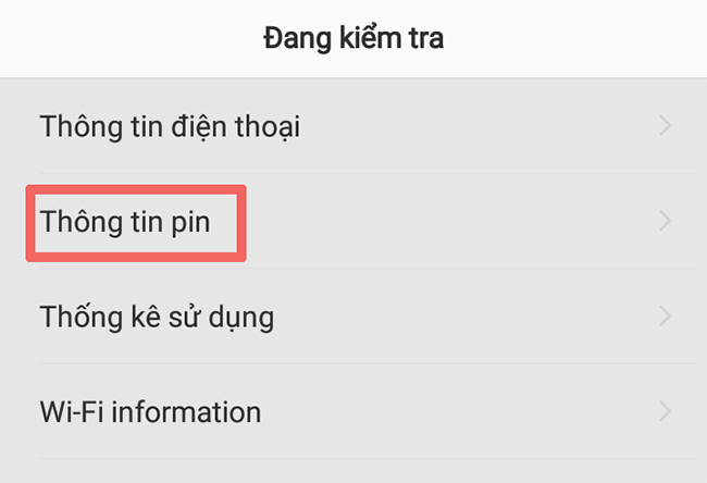 Kiểm tra trạng thái pin